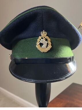 Briitish armed forces army Dress Cap in Dark Green and Navy with Gold Badge